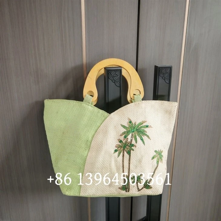 Бамбукови тъкани сламени чанти