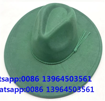 Зелена модна шапка Fedora със слънцезащита