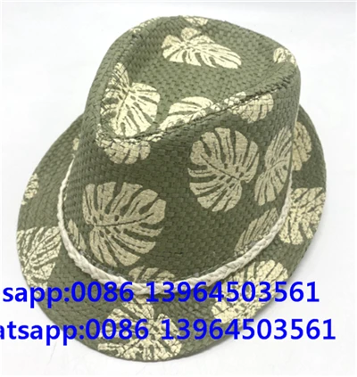 Дишаща шапка Fedora с принт на палмови листа