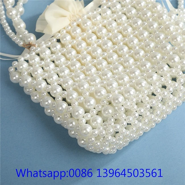 Устойчива ръчно изработена перлена чанта