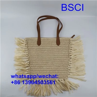 Летни сламени плажни чанти