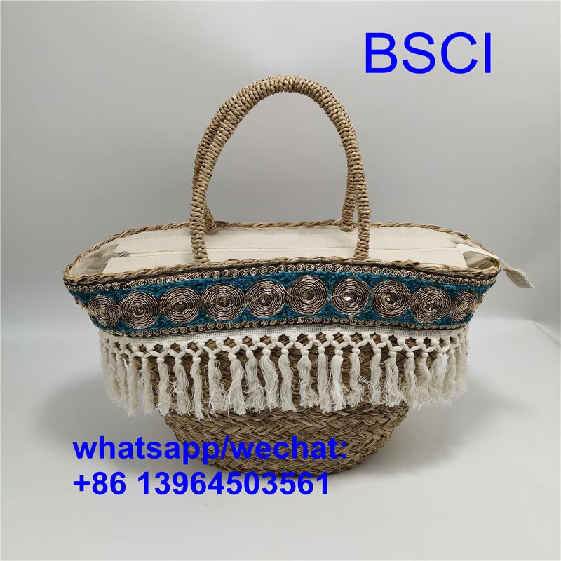 Жени сламени плажни чанти
